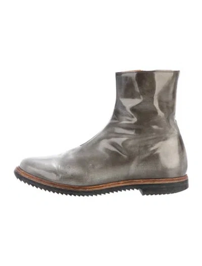 Pre-owned Mm6 Maison Margiela Patent Leather Boots In Grey
