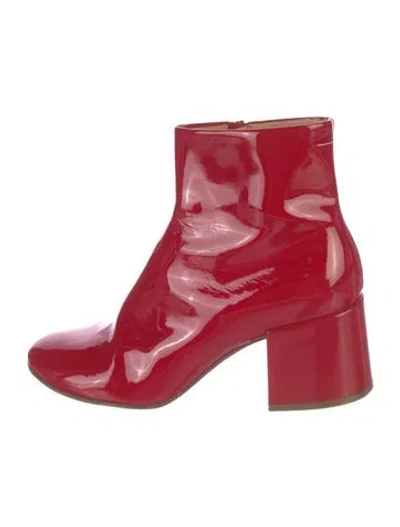 Pre-owned Mm6 Maison Margiela Patent Leather Boots In Red