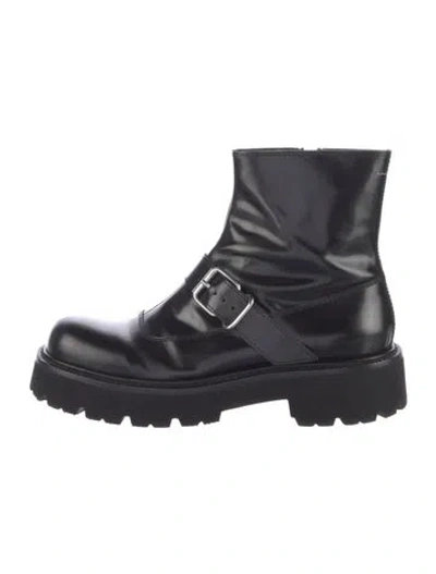 Pre-owned Mm6 Maison Margiela Patent Leather Combat Boots In Black