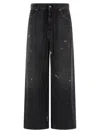Mm6 Maison Margiela Loose Fit Denim Cotton Trousers In Black