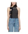 Mm6 Maison Margiela Black Asymmetric Tank Top In Blue
