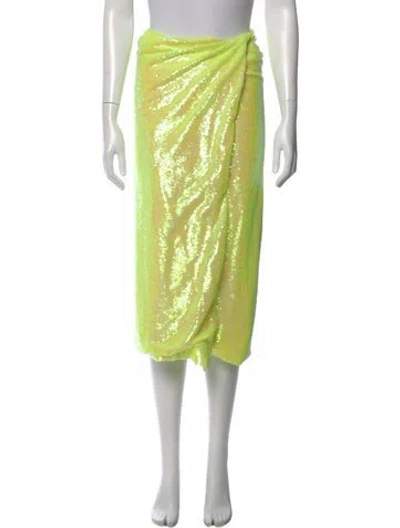 Pre-owned Mm6 Maison Margiela Patterned Midi Length Skirt In Yellow