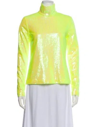 Pre-owned Mm6 Maison Margiela Patterned Turtleneck Sweatshirt W/ Tags In Yellow