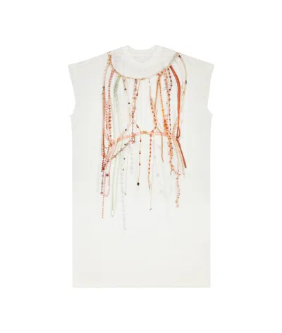 Mm6 Maison Margiela Pearl Jersey Dress In Brown