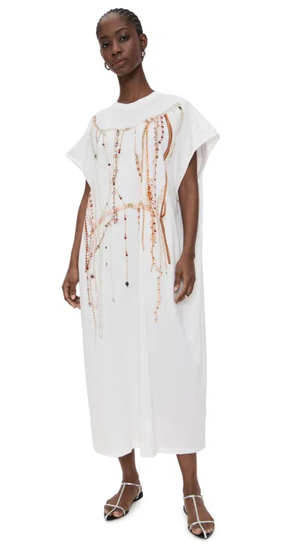 Mm6 Maison Margiela Pearl Jersey Dress Pearls Print