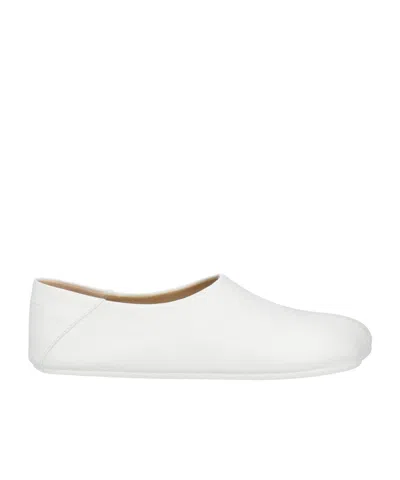 Mm6 Maison Margiela Pebbled-leather Loafers In White