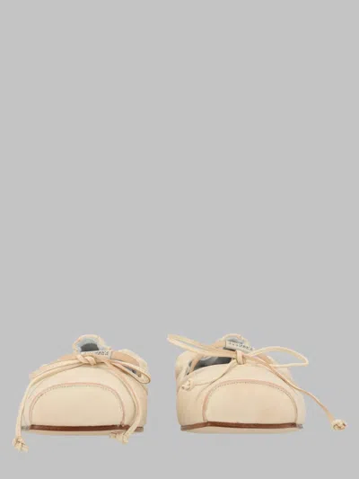 Mm6 Maison Margiela Ballerina In Pelle Con Punta Squadrata In Animal Print