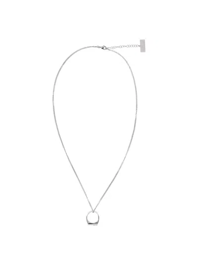 Mm6 Maison Margiela Pendant Ring Necklace In Silver