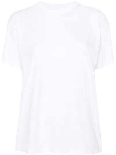Mm6 Maison Margiela Pin-detail Cotton T-shirt In White