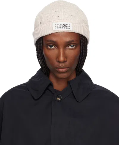 Mm6 Maison Margiela Pink & Gray Amended Optical Ribs Beanie In Neutral