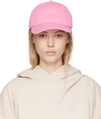 Mm6 Maison Margiela Pink Baseball Cap In 243 Pink