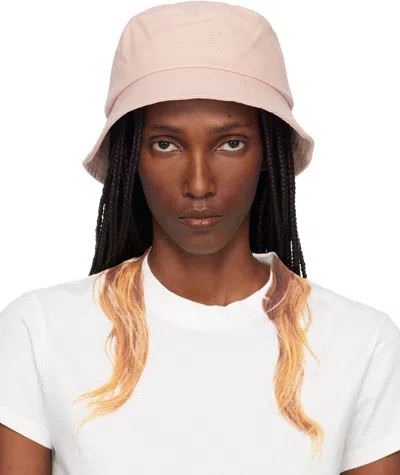 Mm6 Maison Margiela Pink Cotton Canvas Bucket Hat