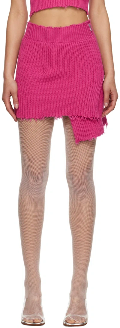 Mm6 Maison Margiela Pink Distressed Miniskirt In 251 Pink