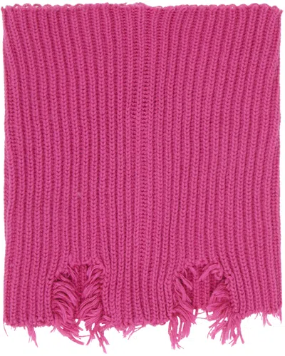 Mm6 Maison Margiela Pink Ribbed Scarf In 251 Pink