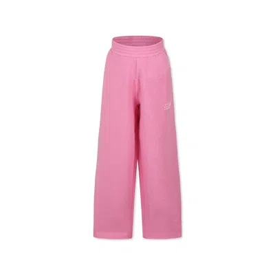 Mm6 Maison Margiela Kids' Pink Trousers For Girl With Logo