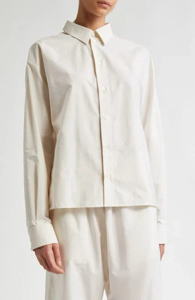 Mm6 Maison Margiela Pinstripe Layered Cotton Poplin Button-up Shirt In Pinstripes White/beige