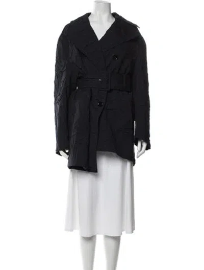 Pre-owned Mm6 Maison Margiela Pinstripe Patterned Coat In Blue