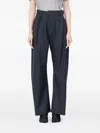 Mm6 Maison Margiela Pinstripe Pleated Trousers In Blue