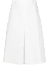 Mm6 Maison Margiela Pinstriped Midi Skirt In White