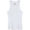 Mm6 Maison Margiela White Heavy Cotton Jersey Tank Top In White