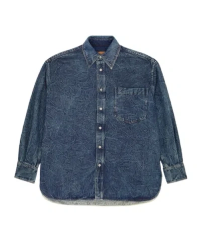 Mm6 Maison Margiela Pittsburgh Crease Denim Shirt In Blue