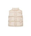 Mm6 Maison Margiela Mock-neck Padded Vest In Beige