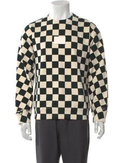 Pre-owned Mm6 Maison Margiela Plaid Print Crew Neck Sweatshirt In Green