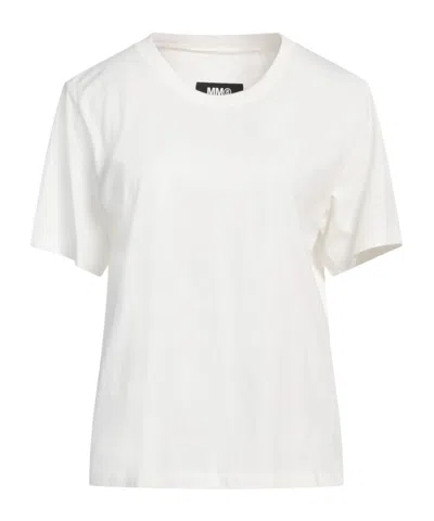 Mm6 Maison Margiela Plain Color Basic T-shirts In White