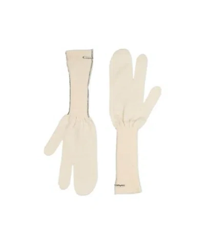 Mm6 Maison Margiela Plain Colour Gloves In Neutral