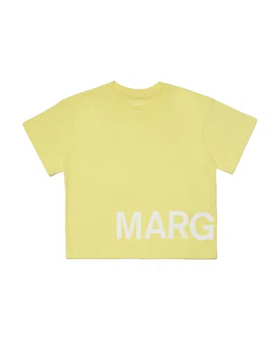 Mm6 Maison Margiela Plain Knitted T-shirt In Yellow