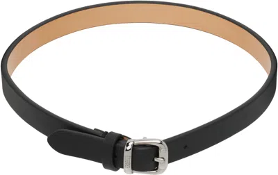 Mm6 Maison Margiela Plain Sauvage Leather Choker In Black