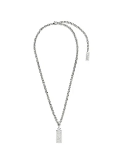 Mm6 Maison Margiela Plaque Necklace In Metallic