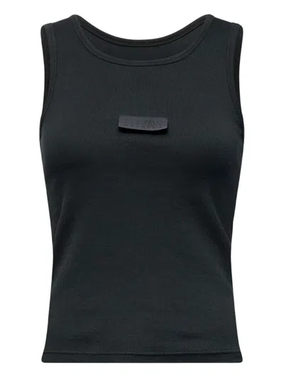 Mm6 Maison Margiela Numeric Logo Patch Stretch Cotton Tank In Blue