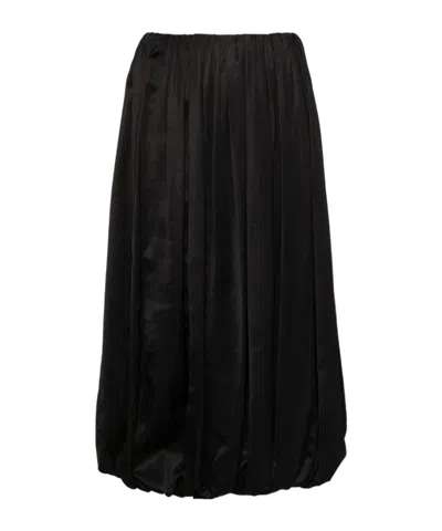 Mm6 Maison Margiela Pleat-detailing Mini Dress In Black