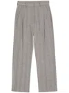 Mm6 Maison Margiela Striped Tailored Cropped Trousers In Grey