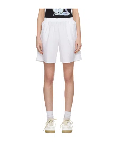 Mm6 Maison Margiela Pleated Detail Shorts In White