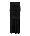 Mm6 Maison Margiela Pleated Draped Midi Skirt In Black