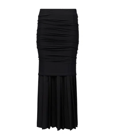 MM6 MAISON MARGIELA PLEATED DRAPED MIDI SKIRT