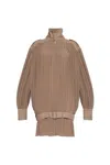 Mm6 Maison Margiela Pleated Dress In Brown