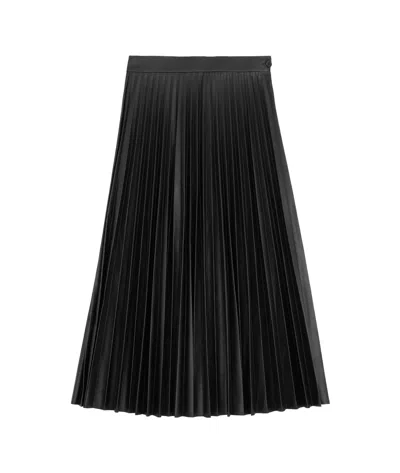 MM6 MAISON MARGIELA PLEATED FAUX LEATHER MIDI SKIRT