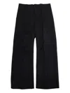 Mm6 Maison Margiela Pleated Frayed-edge Trousers In Black