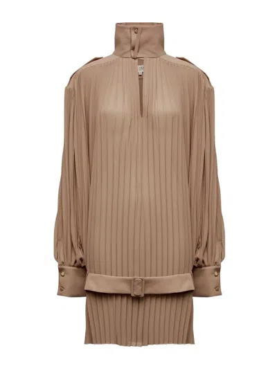 MM6 MAISON MARGIELA MM6 MAISON MARGIELA PLEATED HIGH-NECK DRESS