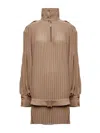 Mm6 Maison Margiela Pleated High-neck Dress In Multi