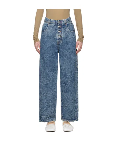 Mm6 Maison Margiela Pleated Jeans In Blue