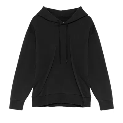 Pre-owned Mm6 Maison Margiela Pleated Jersey Hoodie 'washed Black' | Women's Size S