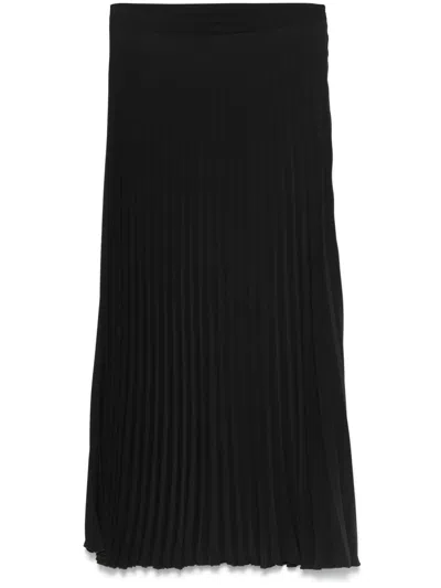 Mm6 Maison Margiela Pleated Midi Skirt In Black