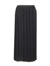 Mm6 Maison Margiela Pleated Midi Skirt Skirts Black In Black