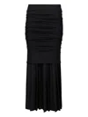 Mm6 Maison Margiela Pleated Midi Skirt In Black