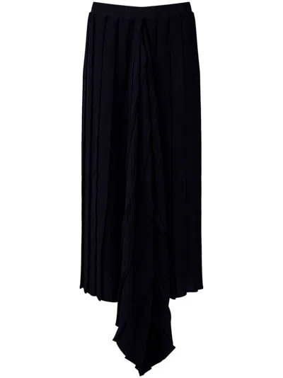 Mm6 Maison Margiela Pleated Midi Skirt In 900 Black