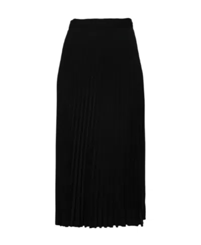 Mm6 Maison Margiela Pleated Midi Skirt In Black